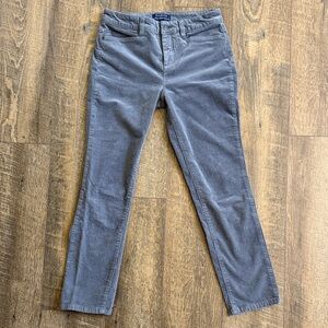 Talbots Women's Gray High Waist Straight Leg Corduroy Pants